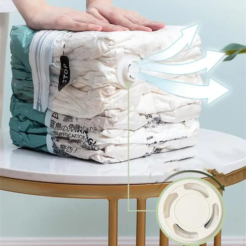 Large Compression Bags for Storing Clothes and Blankets. No Pump Needed.