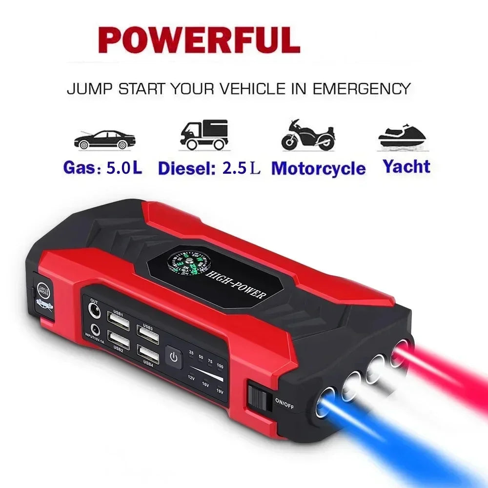 Car Jump Starter, Battery Charger and Portable Electric Air Pump