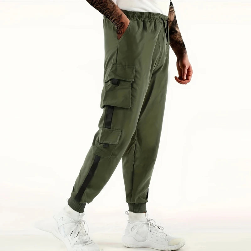 Men's Cargo Pants with Drawstring Waist