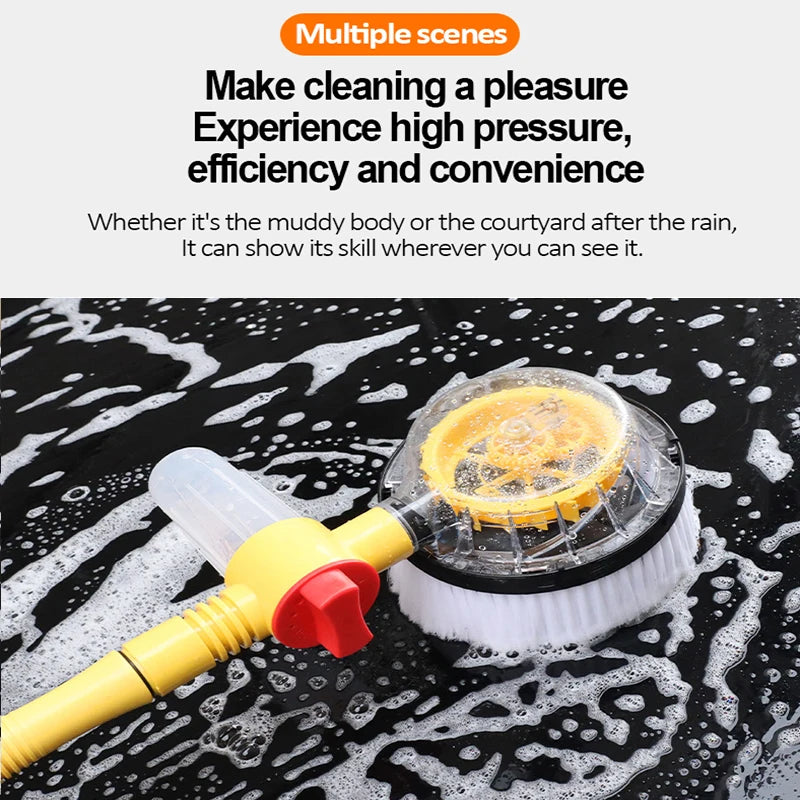 Car Rotary Wash Brush Kit 360 Degree Automatic Rotating Adjustable Dip Wash Brush High Pressure Washer for Vehicle Cleaning