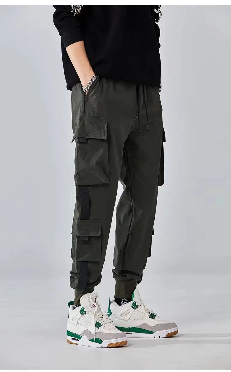 Men's Cargo Pants with Drawstring Waist